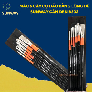 Bộ 6 cây cọ vẽ màu nước lông dê Sunway B202 Đài loan