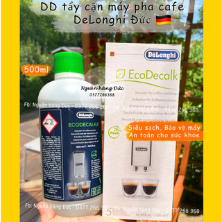[Mẫu mới]Dung dịch tẩy cặn vệ sinh máy pha cà phê Delonghi DLSC500 EcoDecalk, bình siêu tốc, ấm đun - Nguồn hàng Đức