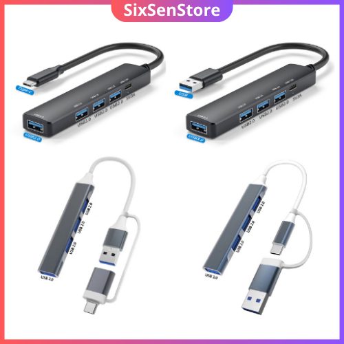 HUB Type C và HUB Usb - Bộ chuyển đổi 5 trong 1 tốc độ cao mở rộng Kết nối cho PC, Laptop, Macbook, Điện thoại