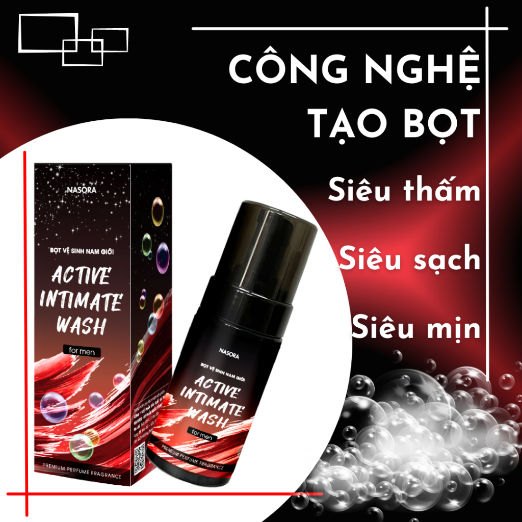 Bọt Vệ Sinh Nam Giới Nasora Hương Nước Hoa Nam Tính Trẻ Trung Cao Cấp Dung Dịch Tạo Bọt 100ml