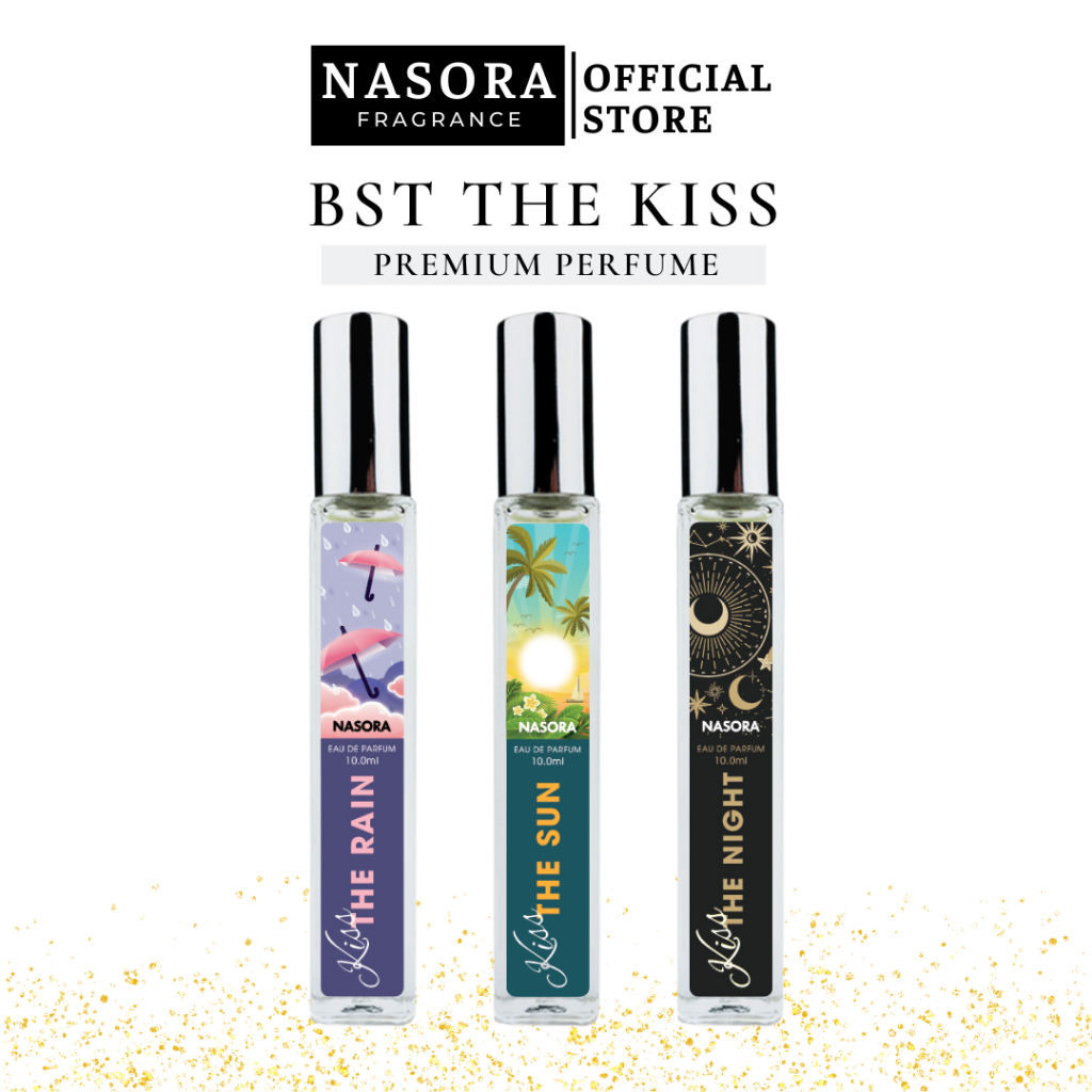 BST Nước Hoa Nữ Nasora THE KISS 3 Phong Cách Hương Thơm Quyến Rũ, Gợi Cảm, Ngọt Ngào, Bí Ẩn, Dạng Xịt 10ML