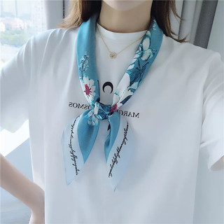Khăn choàng cổ lụa vuông bông hoa size 70x70cm