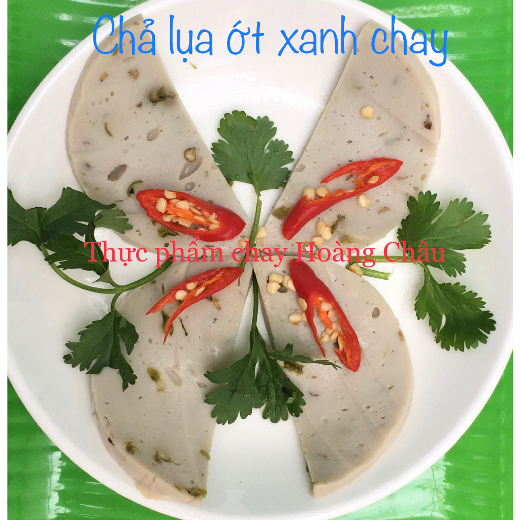 [Vegan Food] CHẢ LỤA ỚT XANH THUẦN CHAY - 500GR - CHẢ CHAY NGON (CHỈ GIAO HCM)