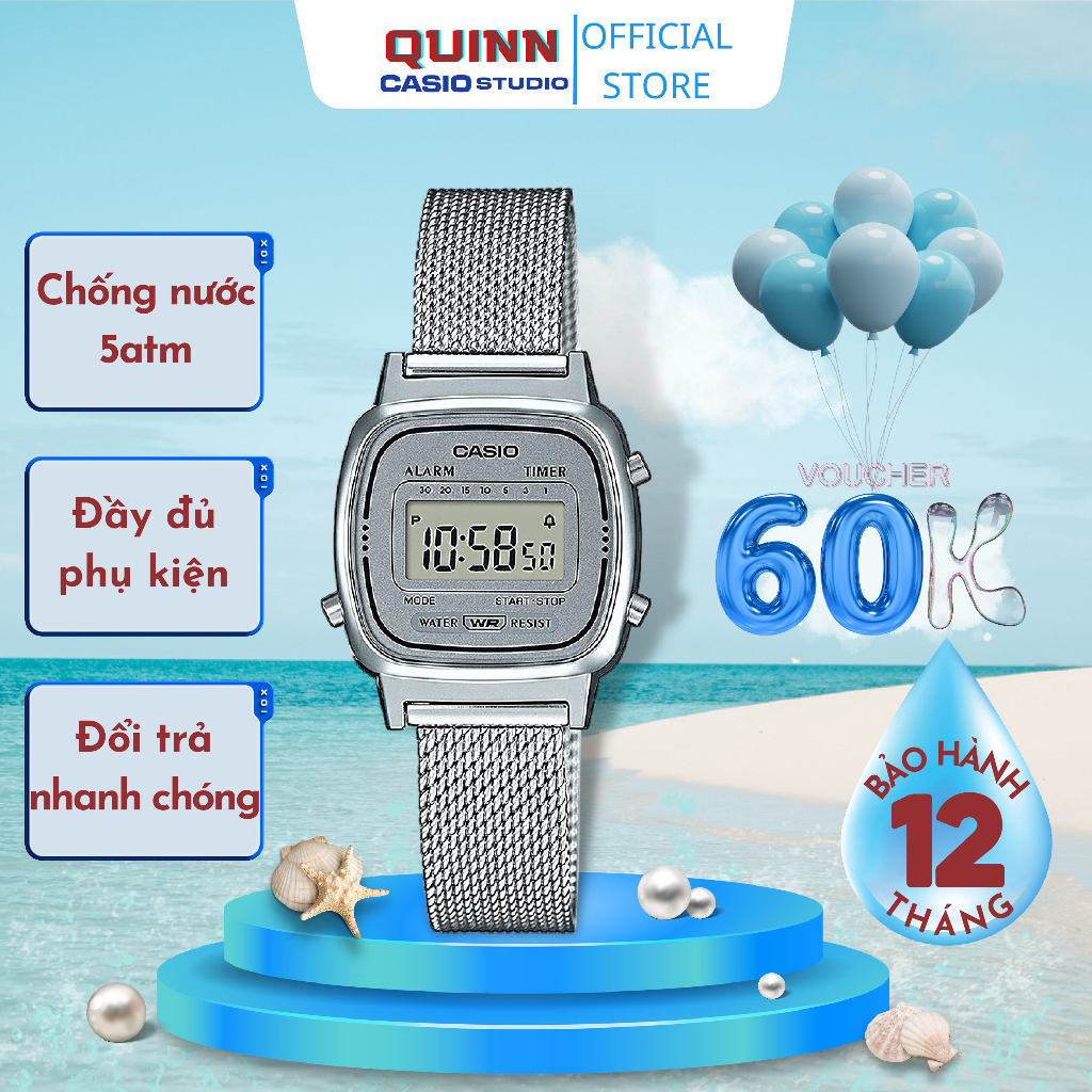 ĐỒNG HỒ NỮ CASl0 670 SANG TRỌNG GIỚI HẠN THIẾT KẾ THANH LỊCH DÂY LƯỚI MÁY BỀN BẢO HÀNH 12 THÁNG