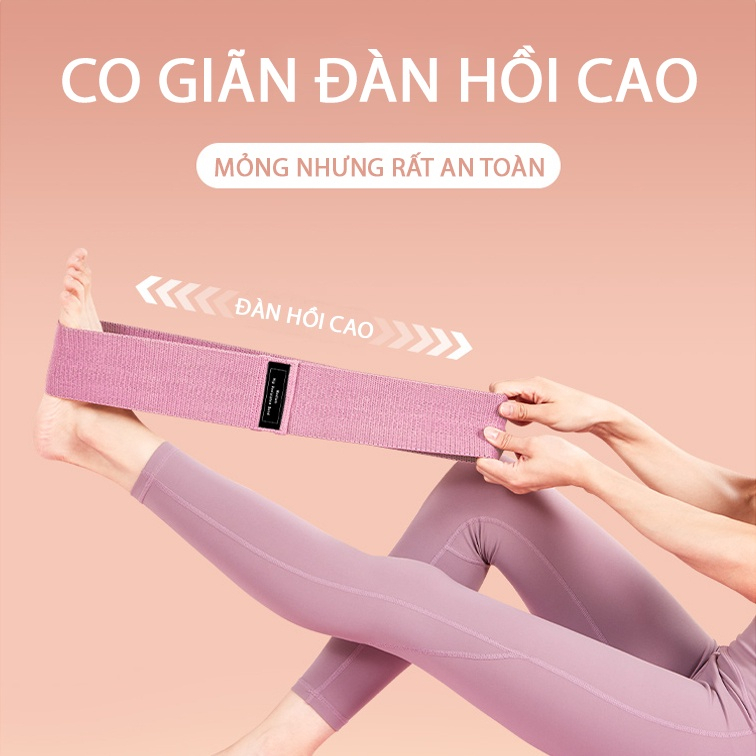 Dây kháng lực MiniBand Bộ 3 dây YOGA QG, Đa Năng Hỗ Trợ Tập Yoga, Tập Mông, Tập Chân, Thể Dục, Thể Hình