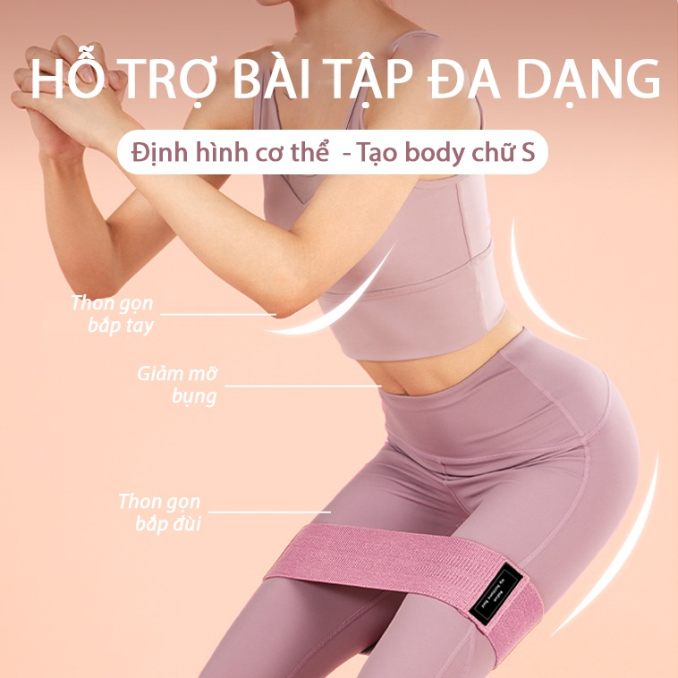 Dây kháng lực MiniBand Bộ 3 dây YOGA QG, Đa Năng Hỗ Trợ Tập Yoga, Tập Mông, Tập Chân, Thể Dục, Thể Hình