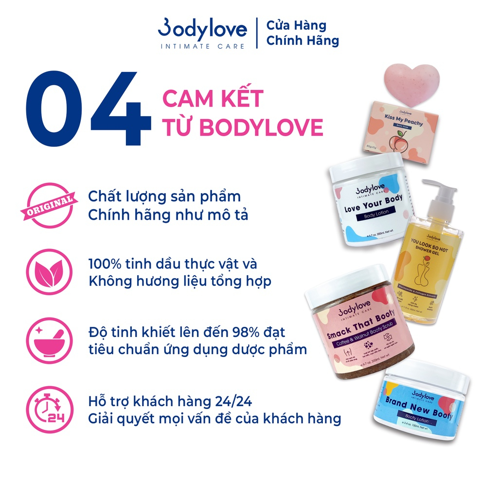 Tẩy tế bào chết toàn thân BODYLOVE dưỡng da giảm mụn làm sạch dạng scrub 500ml