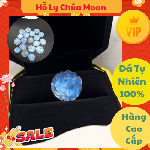 Hồ Ly Chúa Đá Moon - Mặt Trăng Dáng Tròn - Ánh Xanh Mạnh Tuyển Chọn - Đá Phong Thủy Tự Nhiên