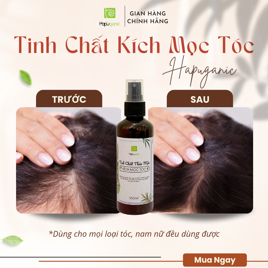 Tinh Chất Kích Mọc Tóc Gấp 5 Lần Hapu Organic Hoàn Toàn Từ Thiên Nhiên 100ml