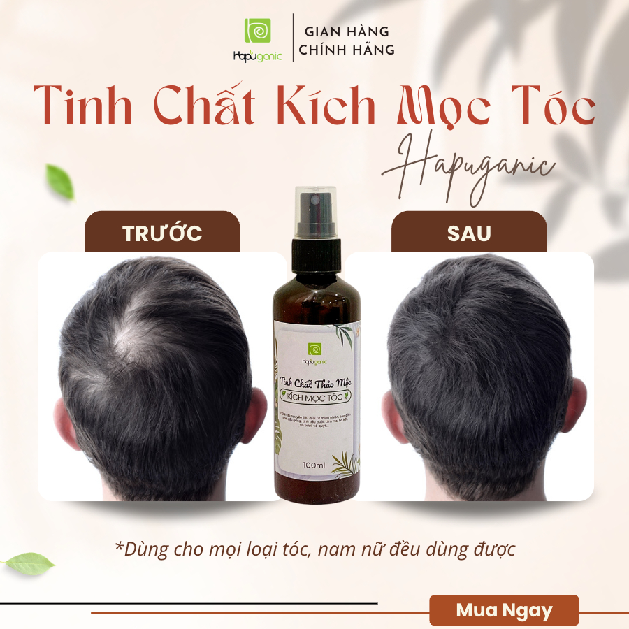 Tinh Chất Kích Mọc Tóc Gấp 5 Lần Hapu Organic Hoàn Toàn Từ Thiên Nhiên 100ml