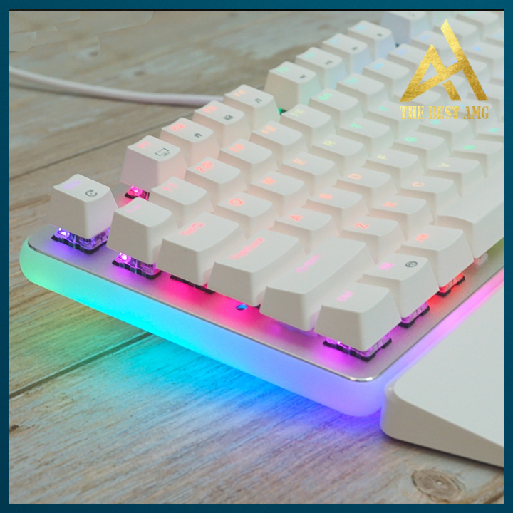 Bàn Phím Gaming Có Dây Led RGB Kèm Kê Tay Royal Kludge RK918 Màu Trắng - Bàn Phím Cơ Máy Tính Laptop Thiết Kế Cực Đẹp