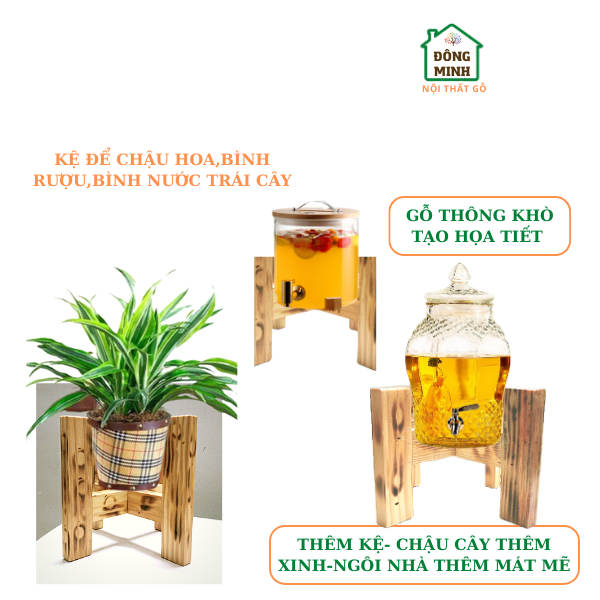 Đôn gỗ , Kệ gỗ khò họa tiết để decor,dùng trong nhà trang trí chậu cây,chậu hoa ,bình rượu,bình nước trái cây - HCM