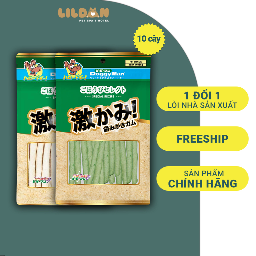 DOGGYMAN Bánh Thưởng Cho Chó - Que Da Bò Thơm Miệng Que Da Bò Sáp Ong Size Nhỏ 10 Cây