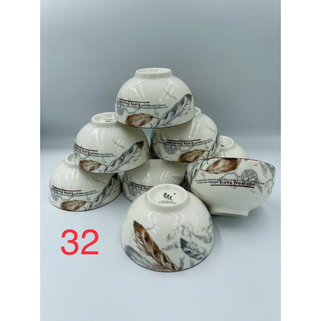 Bộ 10 Chén gốm sứ hoa văn Nhiều Mẫu