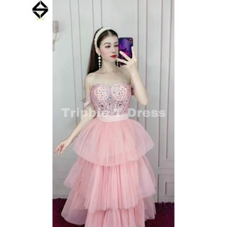 ĐẦM XÒE TRỄ VAI ĐÍNH ĐÁ