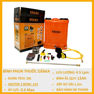 Bình xịt thuoc 20L chạy điện 12V OSAKA , Phun thuoc trừ sâu lúa, phun thuoc hoa màu, phun khử trùng Phun thuoc cây cảnh