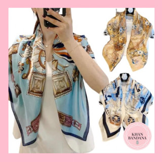 Khăn turban lụa vuông size 90x90cm nhiều mẫu - Khanbandanahcm