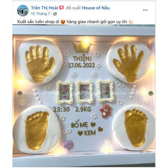 Bộ khung ảnh in dấu chân tay cho bé NAU T3
