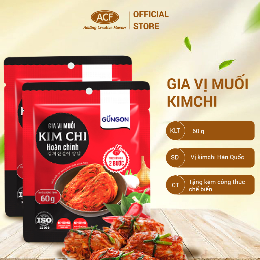 Bột muối kim chi trộn sẵn Gungon (gia vị muối kim chi Hàn Quốc hoàn chỉnh) - Gói 60g
