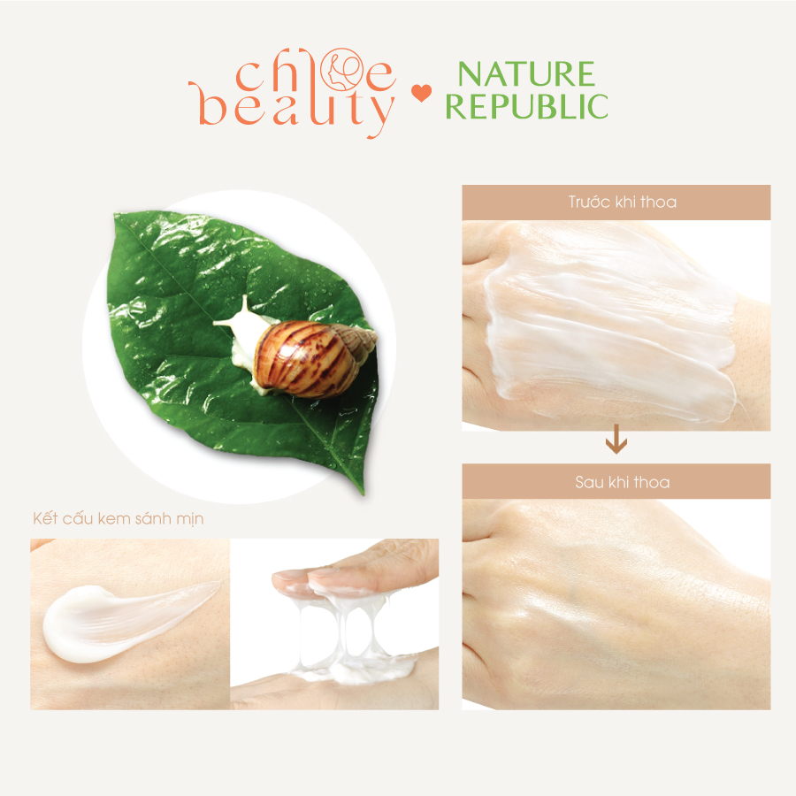 Kem dưỡng da cao cấp ốc sên chống lão hóa NATURE REPUBLIC Snail Solution Cream 55ml