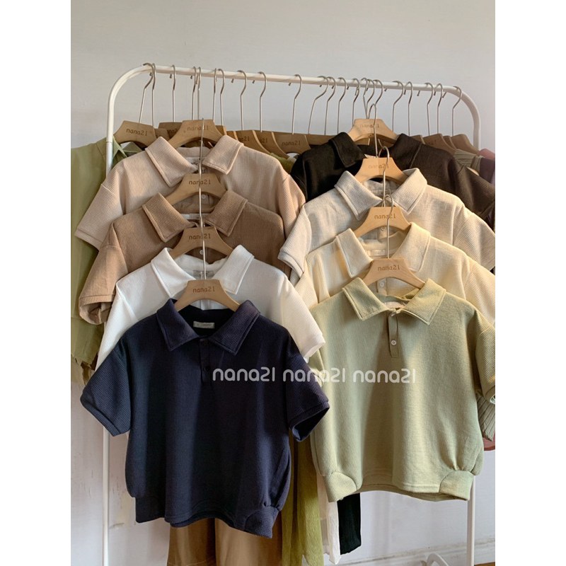 Áo polo trơn croptop nhiều màu Nana21 Nanastore21
