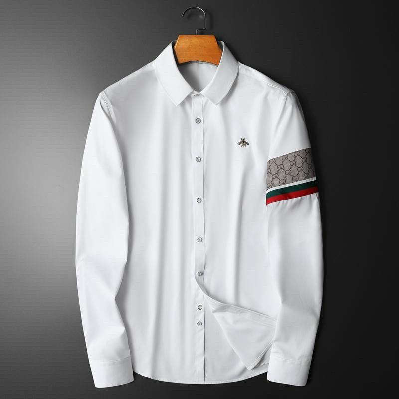 Áo So Mi Tay Dài Nam Chất Lụa Phối Hoạ Tiết Hoa Văn Tay Phong Cách Hàn Quốc