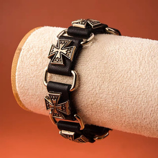 Vòng tay chất liệu da phong cách punk dành cho nam