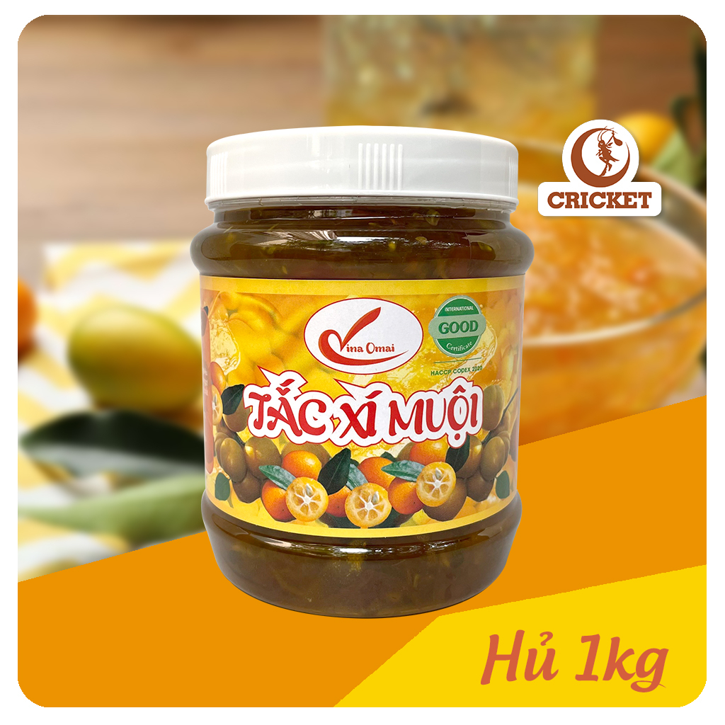 Tắc Xí Muội Vina Omai Hũ 1Kg - Dùng giải nhiệt, giảm ho, làm nước giải khát ngày hè, chua ngọt thơm ngon - CRIKET