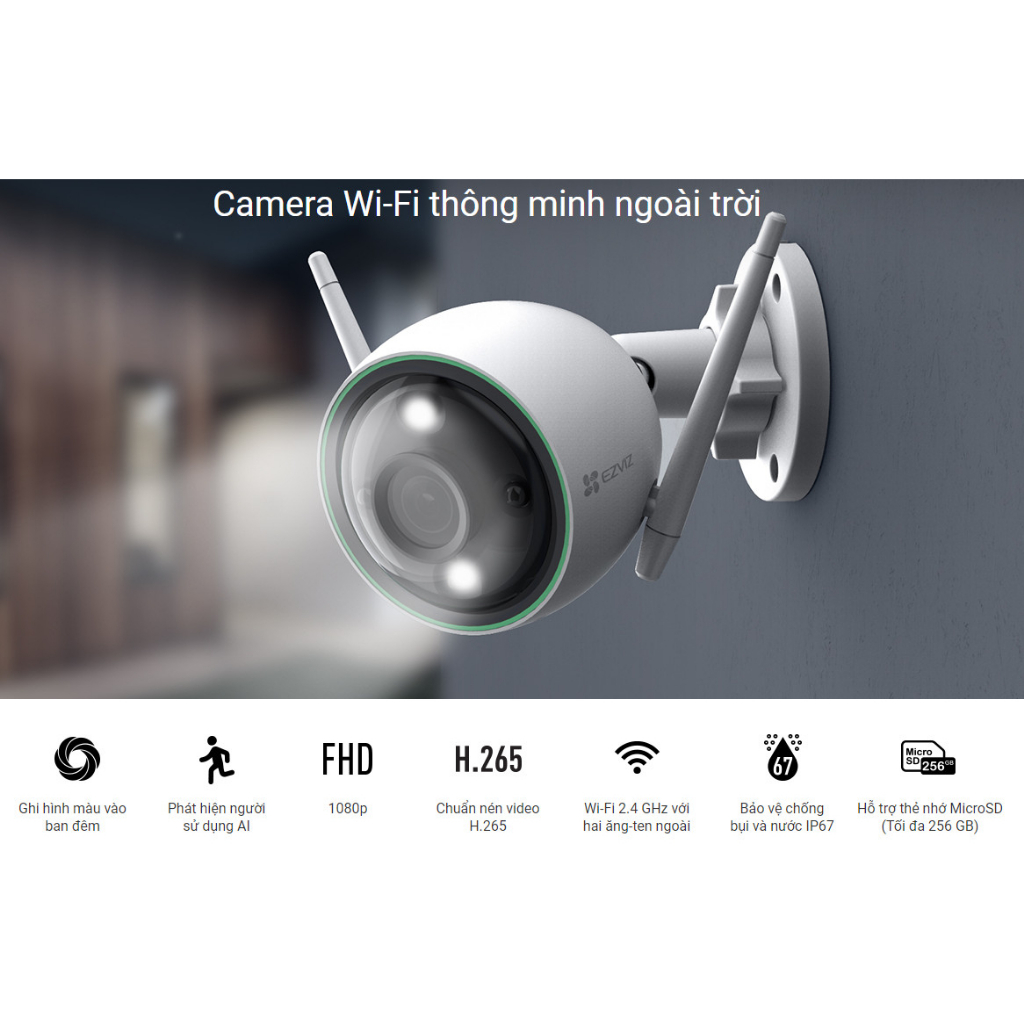 Camera quan sát ngoài trời IP wifi EZVIZ C3WN 1080P