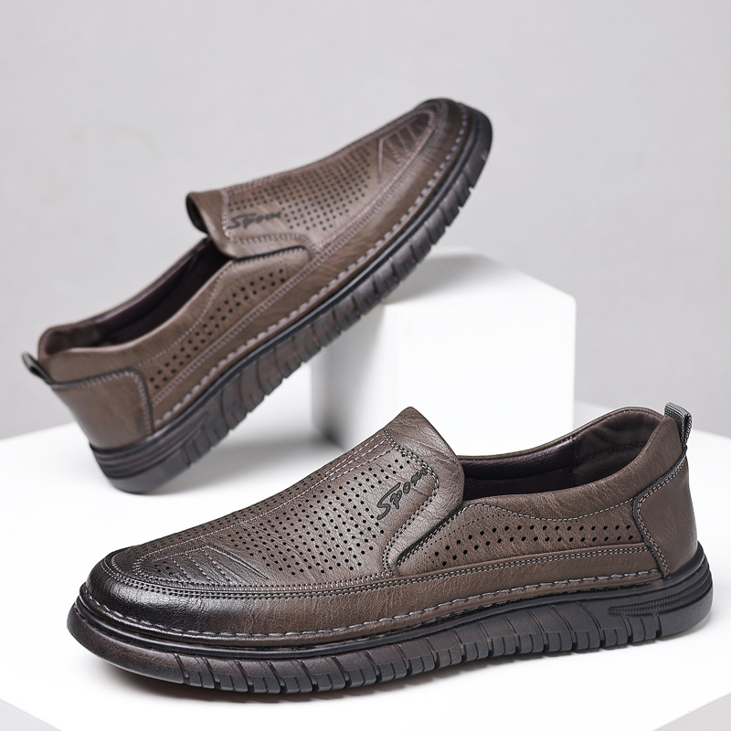 Giày lười da nam hàng hiệu AG0236 thiết kế năng động cá tính dành cho mùa hè, mẫu giày lười thoáng khí cực chất năm 2023