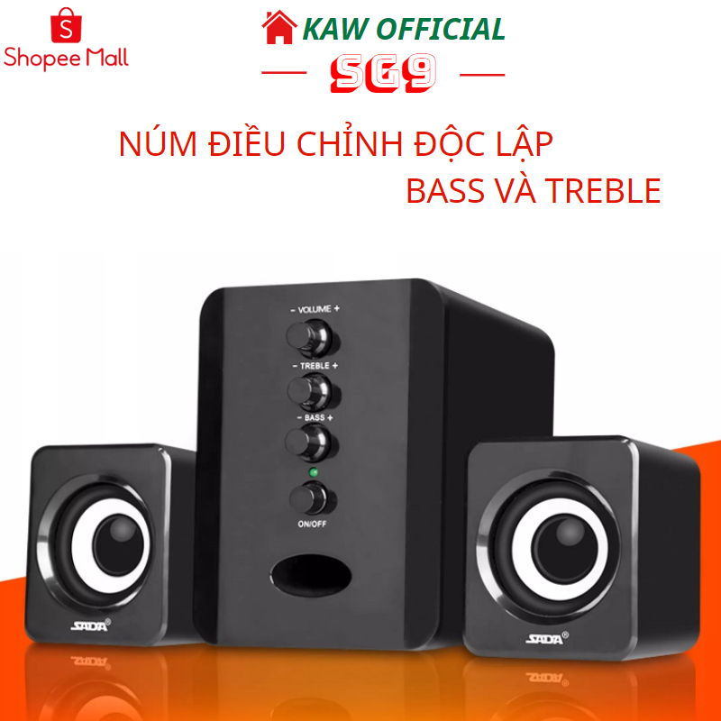 Bộ Loa Máy Tính USB KAW/SADA D202 Bass Chuẩn, âm thanh Tuyệt Đỉnh, thiết kế bắt mắt Sang Trọng,bảo hành 12 tháng