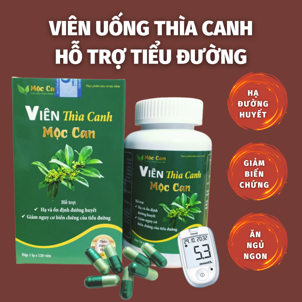 Viên thìa canh Giảo cổ lam Mộc Can 120 viên ổn đinh đường huyết ngăn ngừa biến chứng tiểu đường