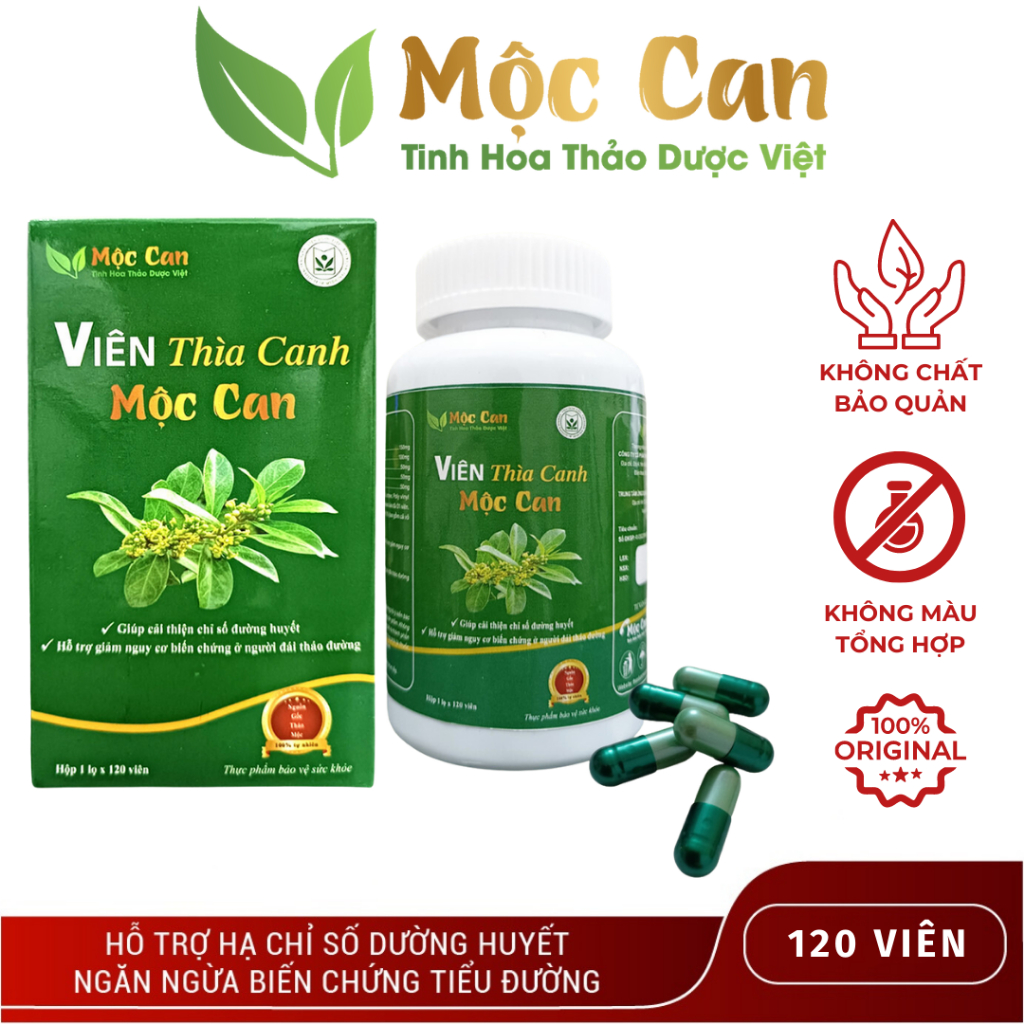 Viên thìa canh Giảo cổ lam Mộc Can 120 viên ổn đinh đường huyết ngăn ngừa biến chứng tiểu đường