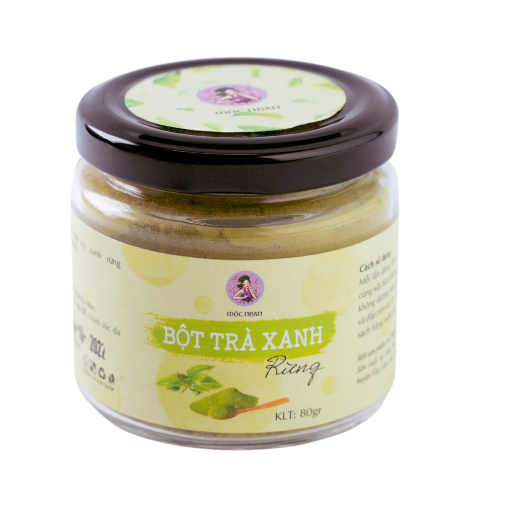 Bột trà xanh nguyên chất đắp mặt giảm thâm, mụn, sáng da MỘC NHAN 100g