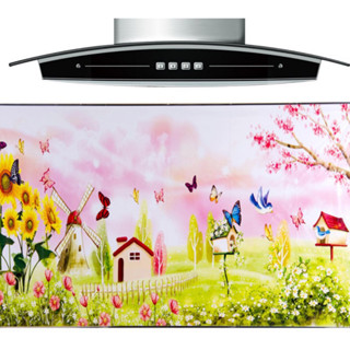 Tấm decal dán tường nhà bếp dễ lau chùi 60x90cm-Khu vườn hoa buom hồng