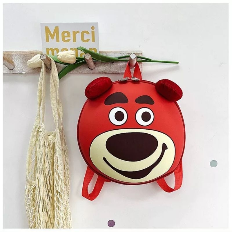 Balo mầm non, cặp sách cho bé đi học mẫu giáo siêu nhẹ họa tiết gấu hồng hothit  năm 2023