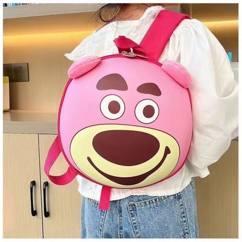 Balo mầm non, cặp sách cho bé đi học mẫu giáo siêu nhẹ họa tiết gấu hồng hothit  năm 2023