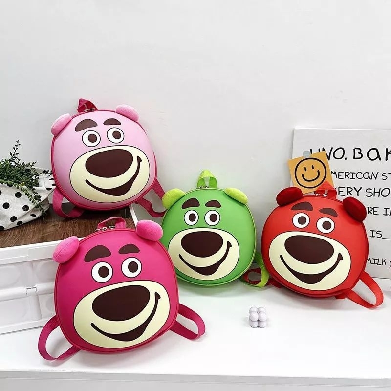 Balo mầm non, cặp sách cho bé đi học mẫu giáo siêu nhẹ họa tiết gấu hồng hothit  năm 2023