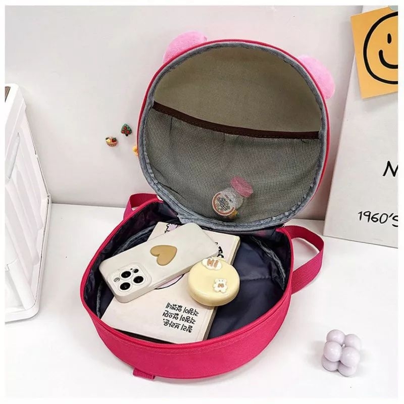 Balo mầm non, cặp sách cho bé đi học mẫu giáo siêu nhẹ họa tiết gấu hồng hothit  năm 2023