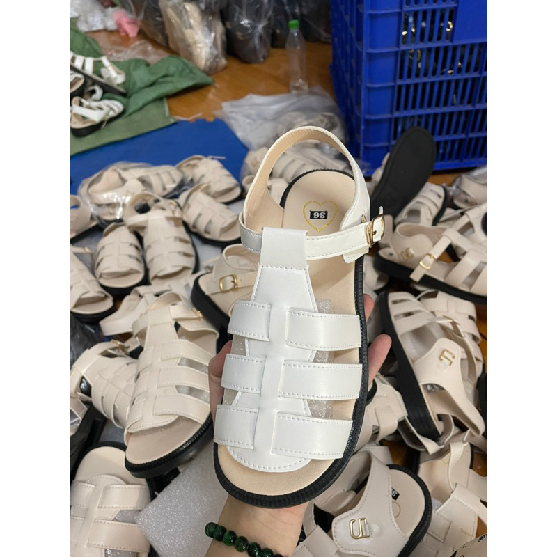 Giày Sandal xăng đan nữ Quai Chữ T quai rọ Thiết Kế Đơn Giản Phong Cách Roman