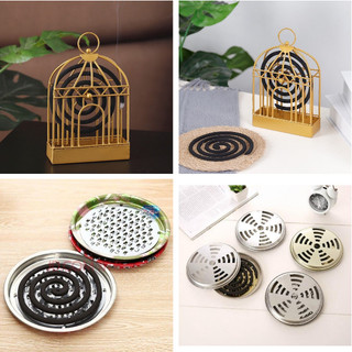 [5❤️][FREESHIP] HỘP KHAY ĐỰNG NHANG ĐỰNG NHANG MUỖI BẰNG KIM LOẠI KO NẮP - HỘP TRÒN CAO 15cm CÓ NẮP - HỘP LỒNG CHIM [HCM