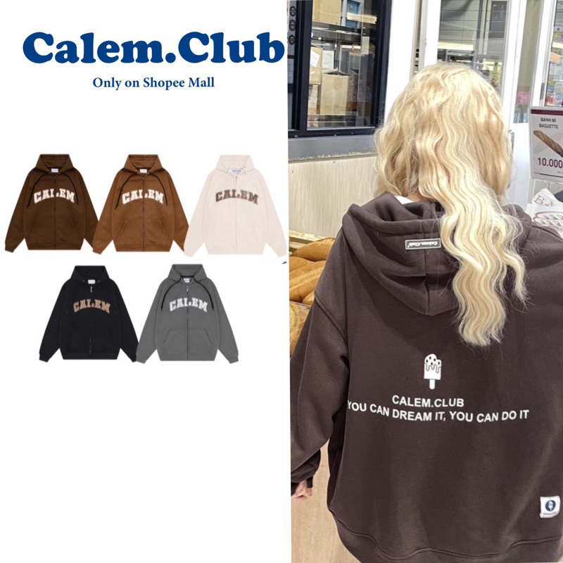 Áo Khoác Nỉ Hoodie ZIP Thêu nổi brand CALEM.CLUB- New collection 2022