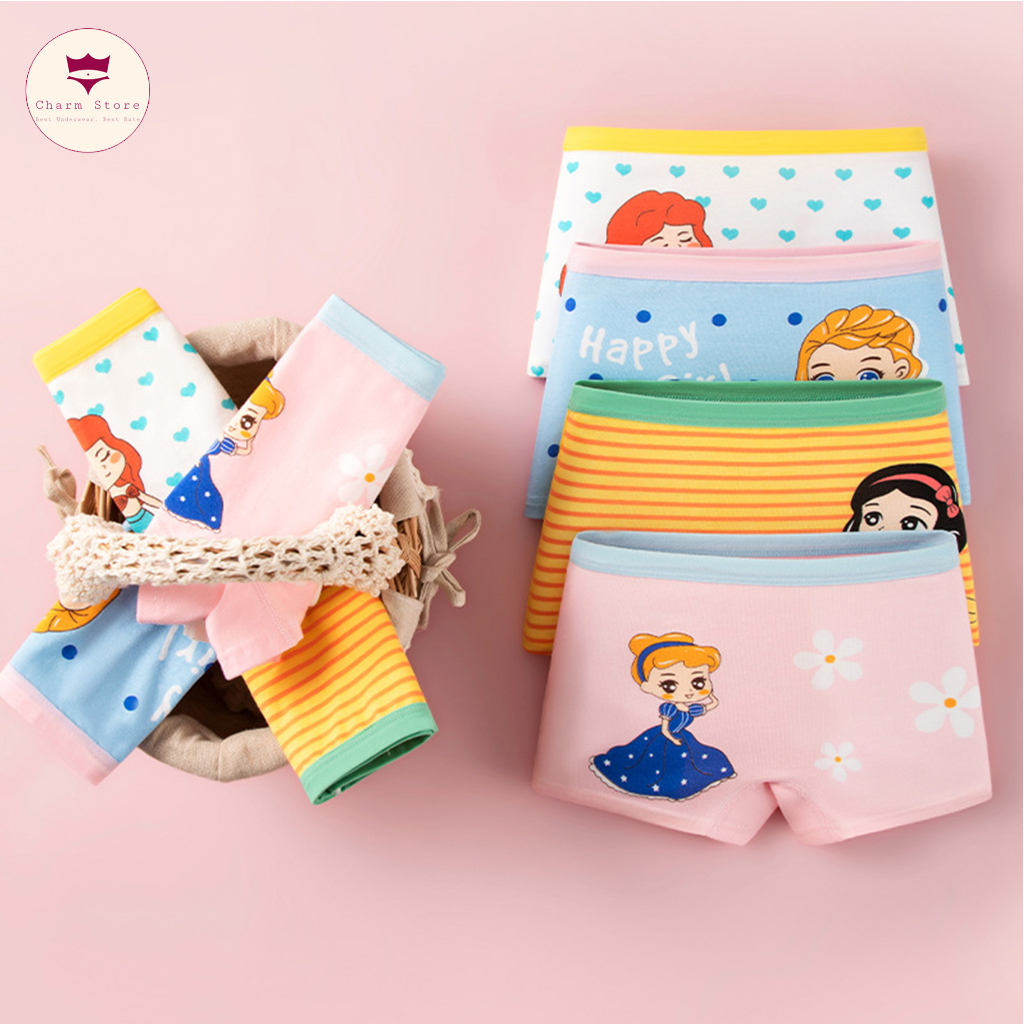 BabyBooFashion Set 4 quần chip đùi bé gái từ 10-45kg  siêu dễ thương, chất cotton cao cấp mềm mịn với da bé