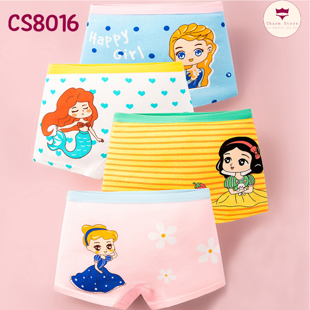 BabyBooFashion Set 4 quần chip đùi bé gái từ 10-45kg  siêu dễ thương, chất cotton cao cấp mềm mịn với da bé