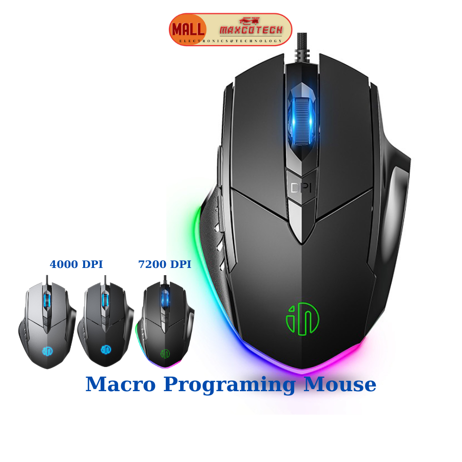 Chuột Chơi Game Maxcotech Inphic PWpro 7200DPI, dành cho game thủ chuyên nghiệp