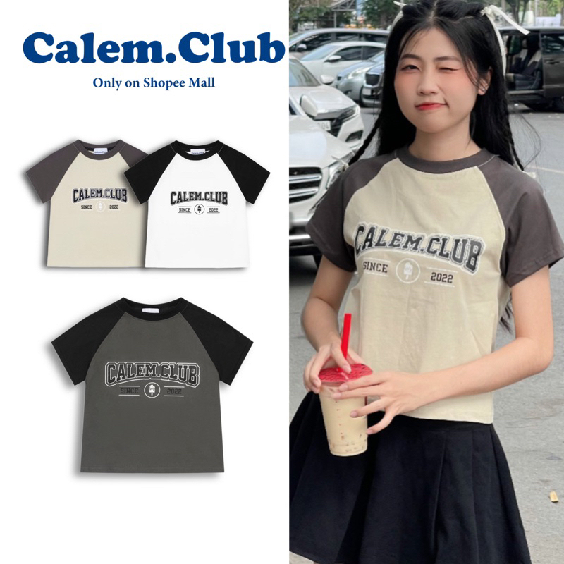 Áo Baby Tee Raplan in chữ Calem.Club chất liệu 100% cotton - Áo Thun form nữ brand Calem.Club chính hãng