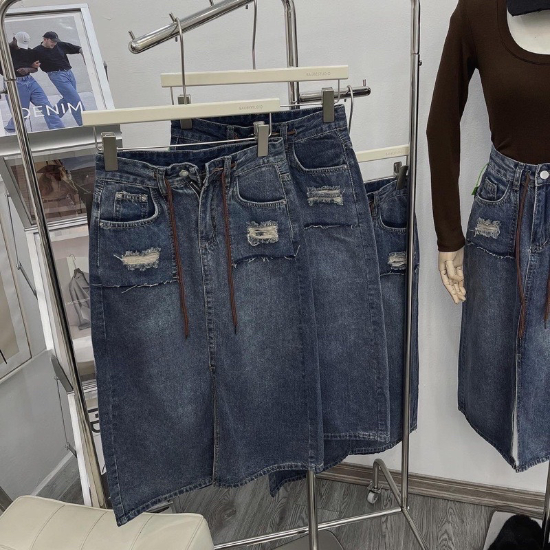 Chân vày jean dài rách túi size sml