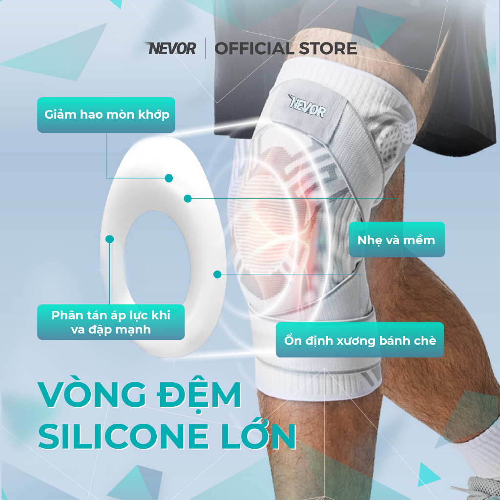 Bó Đầu Gối Thể Thao Nevor BDG13 Giúp Bảo Vệ, Phòng Ngừa Chấn Thương Dây Chằng Khi Đá Bóng, Chạy Bộ,...