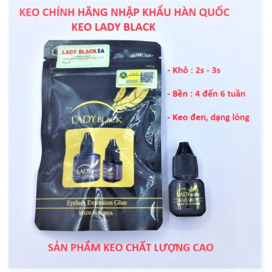 Keo Lady black/keo nối mi Lady black, khô chậm