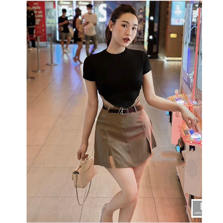 set chân vay kakki kèm đai mix áo zip mua 1 được 3 bộ siêu xinh-Minxy shop